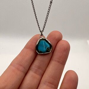 Silver Turquoise Crystal Necklace